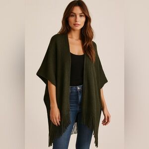 Steve Madden Dark Green Women's Poncho